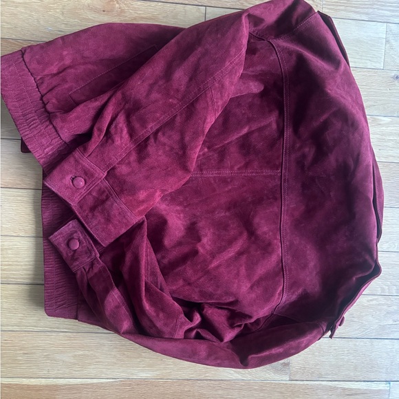 Zara Deep Red Women’s Suede Leather Jacket - Picture 6 of 7